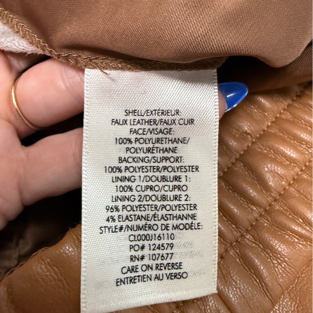 Alice + Olivia - Vegan Leather Joggers in Camel - size Small - EUC - Picture 12 of 13